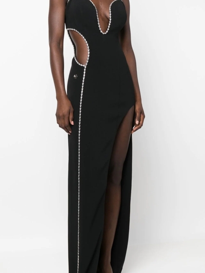Shop Philipp Plein Embellished Sleeveless Maxi Dress In Black