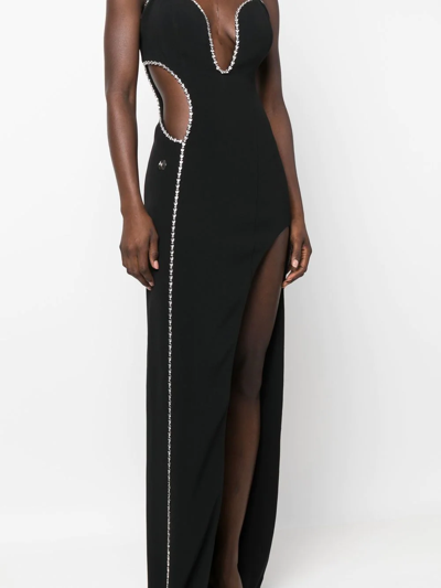Philipp Plein Embellished Sleeveless Maxi Dress In Black