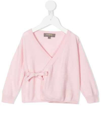 Shop N•peal Cashmere Wrap Cardigan In Pink