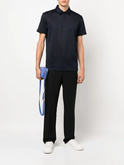 Billionaire Plain Button-placket Polo Shirt In Blue