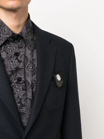 Shop Billionaire Chest-pocket Fitted Blazer In Black