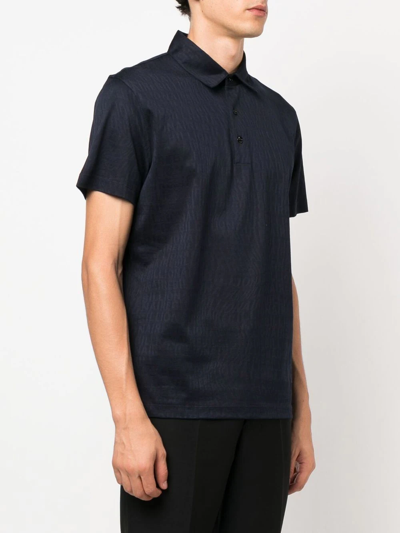 Billionaire Plain Button-placket Polo Shirt In Blue