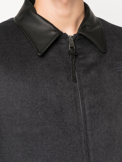 Billionaire Crest-print Silk Bomber Jacket In Grey