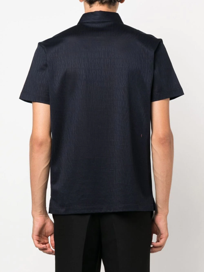 Billionaire Plain Button-placket Polo Shirt In Blue