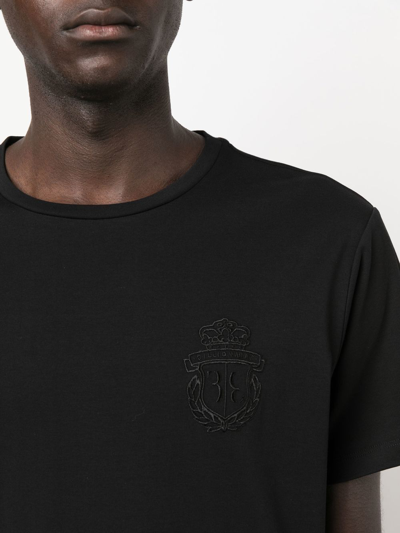 Shop Billionaire Crest-motif Short-sleeved T-shirt In Black