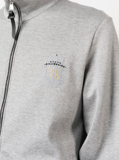 Shop Billionaire Logo-embroidered Cotton Tracksuit In Grey