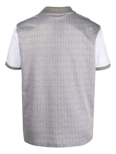 Shop Billionaire Two-tone Cotton Polo Shirt In Grey