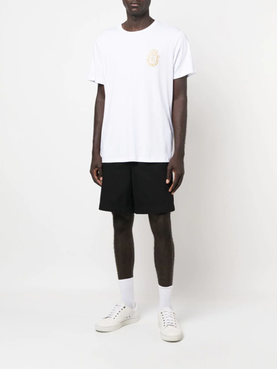 Shop Billionaire Crest-motif Short-sleeved T-shirt In White