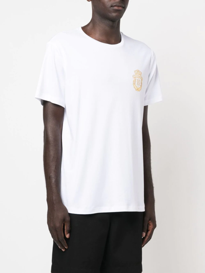 Shop Billionaire Crest-motif Short-sleeved T-shirt In White