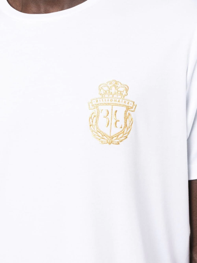 Shop Billionaire Crest-motif Short-sleeved T-shirt In White