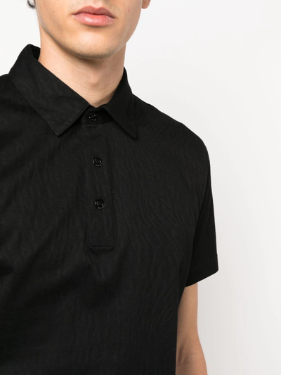 Shop Billionaire Button-placket Detail Polo Shirt In Black