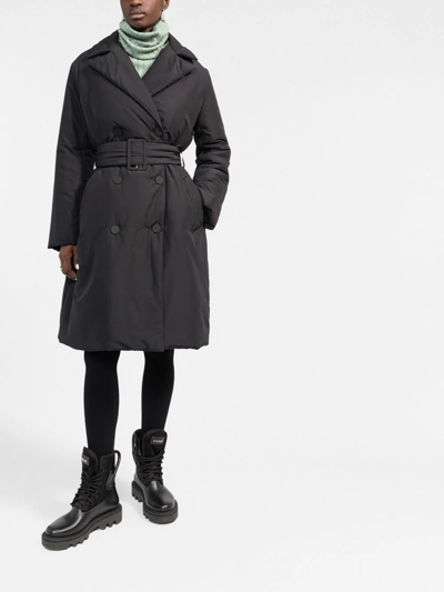 Shop There Was One Belted Padded Coat In Black