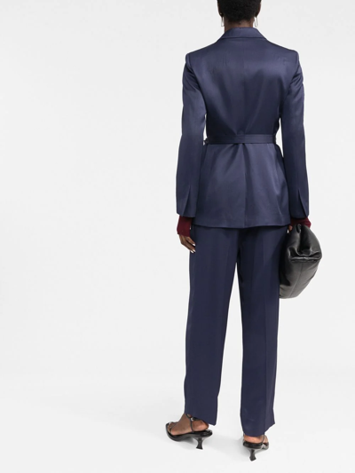 Shop There Was One Peak-lapels Wrap Blazer In Blue