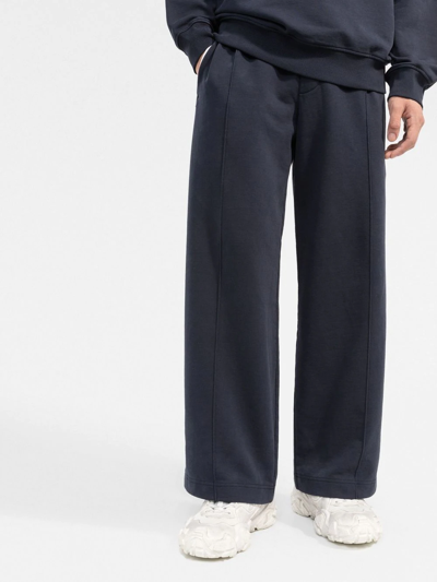 Shop There Was One Drawstring-waist Organic Cotton Track Pants In Blue