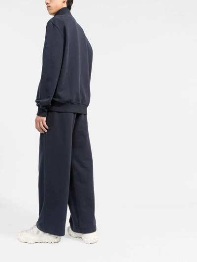 Shop There Was One Drawstring-waist Organic Cotton Track Pants In Blue