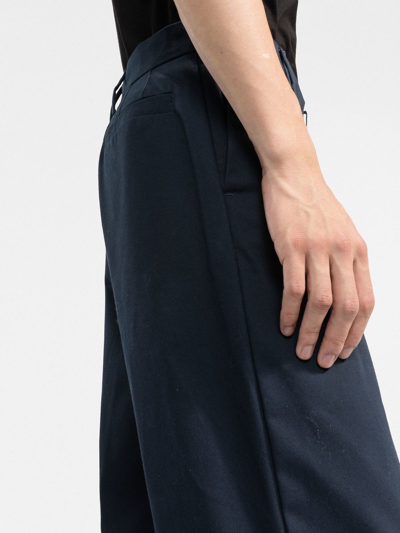 Shop There Was One Wide-leg Organic Cotton Trousers In Blue