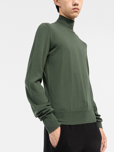Shop There Was One Roll-neck Virgin-wool Jumper In Green