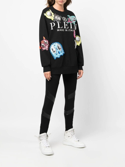Shop Philipp Plein Monsters Logo-print Sweatshirt In Black