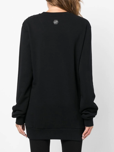 Philipp Plein Oversize Skull Crewneck Sweatshirt In Black