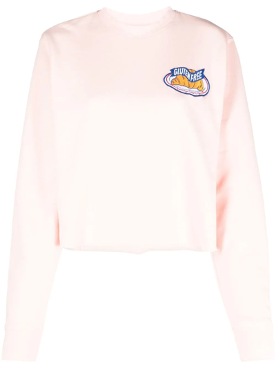 Shop Opening Ceremony Brioches Embroidered-logo Sweatshirt In Rosa