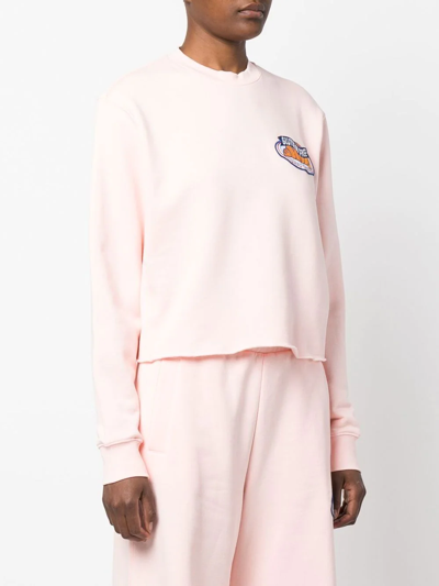 Shop Opening Ceremony Brioches Embroidered-logo Sweatshirt In Rosa
