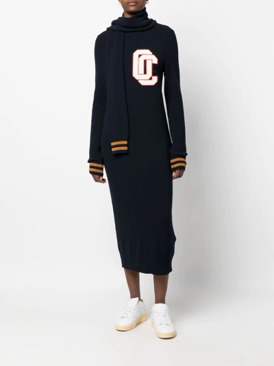 Shop Opening Ceremony Varsity Knit Dress In Blau