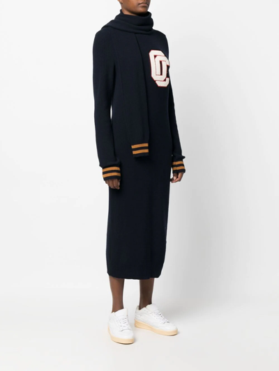 Opening Ceremony Varsity Knit Dress In Blau