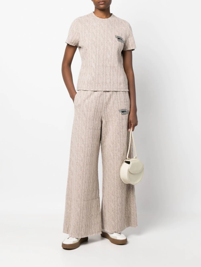 Opening Ceremony Embroidered Logo Cable-knit Top In Nude