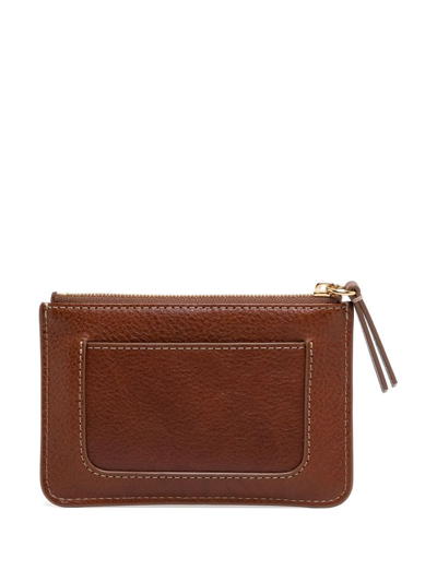 Mulberry Grained-leather Purse In Brown