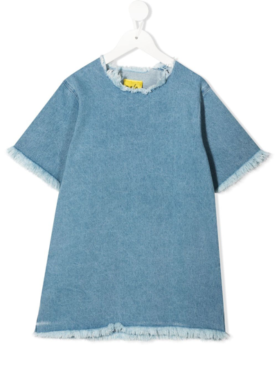 Shop Marques' Almeida Raw-cut Denim T-shirt In Blau