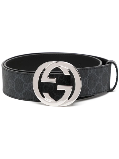 Shop Gucci Gg Supreme Belt With G Buckle In Schwarz