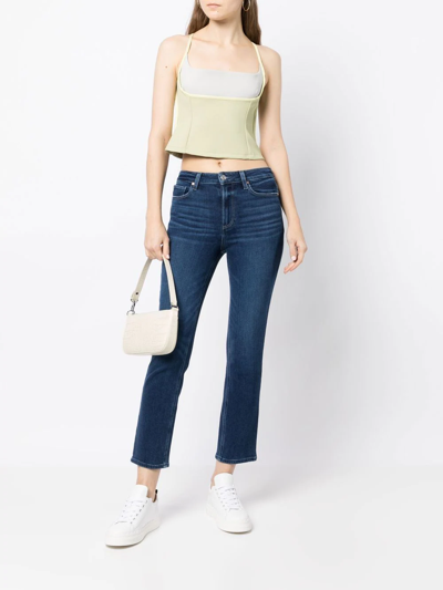 Paige Claudine Ankle Boot Cut Jean In Timeless In Blau