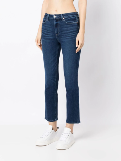 Paige Claudine Ankle Boot Cut Jean In Timeless In Blau
