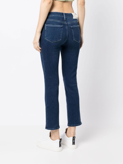 Paige Claudine Ankle Boot Cut Jean In Timeless In Blau