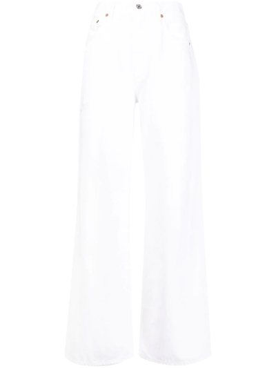 Shop Citizens Of Humanity Wide-leg Denim Jeans In Weiss