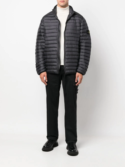 Stone Island Long-sleeve Padded Down Jacket In Grey