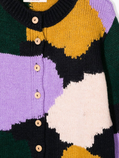 Shop Bobo Choses Abstract-print Crew-neck Cardigan In Mehrfarbig