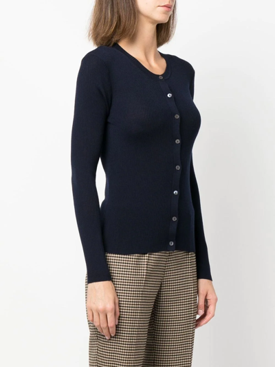 Shop P.a.r.o.s.h Button-up Knitted Cardigan In Blau