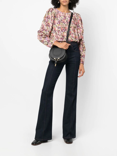 Chloé Marcie Leather Crossbody Bag In Black