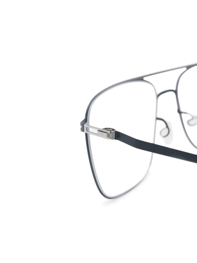 Mykita Square Frame Metal Glasses In Blau