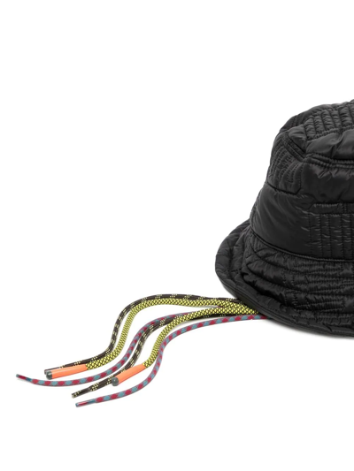 Ambush Black Bucket Hat With Colored Drawstring In Black