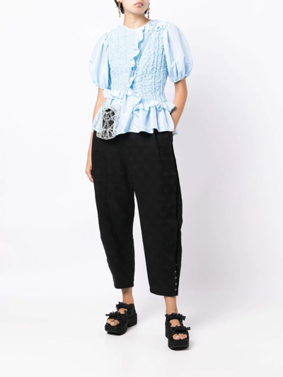 Shop Renli Su High-waisted Cropped Trousers In Schwarz
