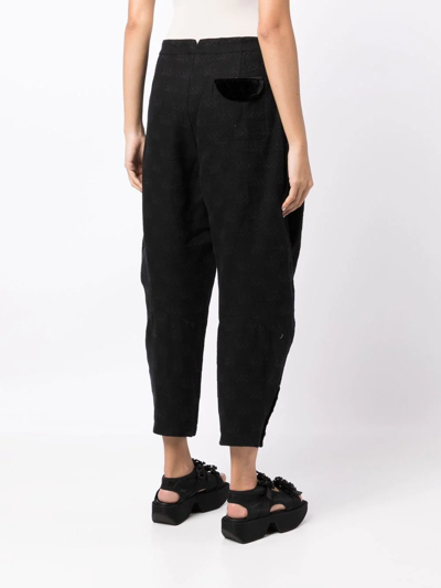 Shop Renli Su High-waisted Cropped Trousers In Schwarz