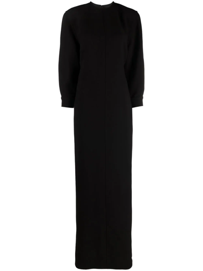 Shop Saint Laurent Black Open Back Maxi Dress