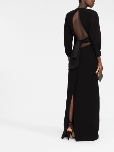 Saint Laurent Open-back Maxi Dress In Black