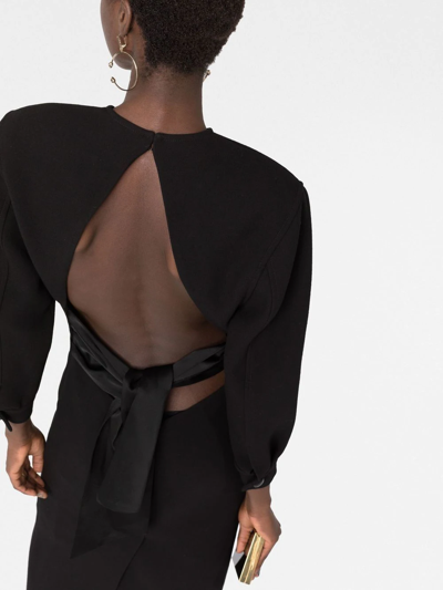 Shop Saint Laurent Black Open Back Maxi Dress