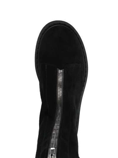 Rick Owens Basket Creeper Leather Boots In Schwarz