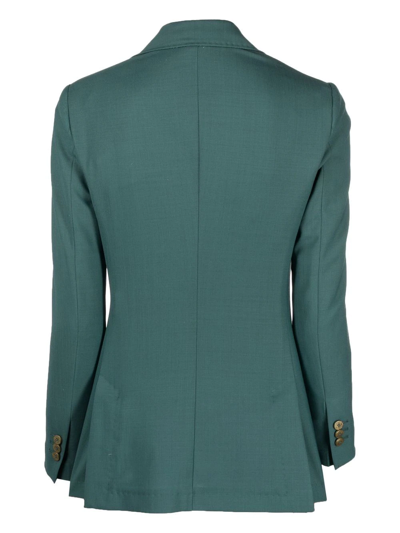 Shop Maurizio Miri Fitted Double-breasted Blazer In Grün