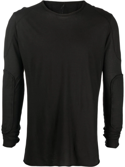 Shop Masnada Long-sleeve Fitted Top In Schwarz