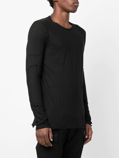 Shop Masnada Long-sleeve Fitted Top In Schwarz